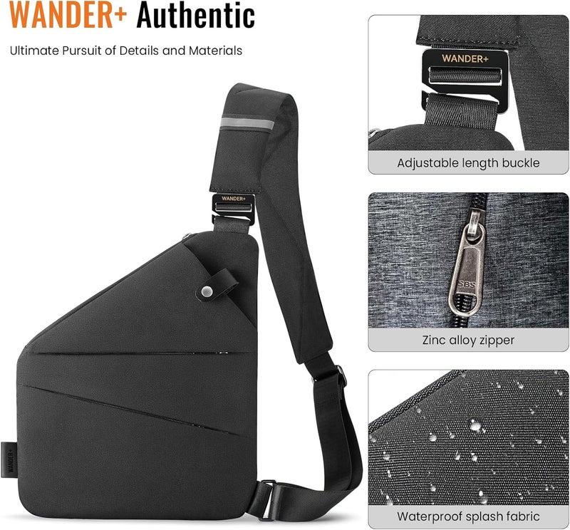 WANDER PLUS ® Anti Theft Crossbody Bag, Shoulder Bag Anti-theft Design for Travel, Sport, Work - Image 2